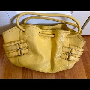 Large Cole Haan Yellow Leather Handbag
